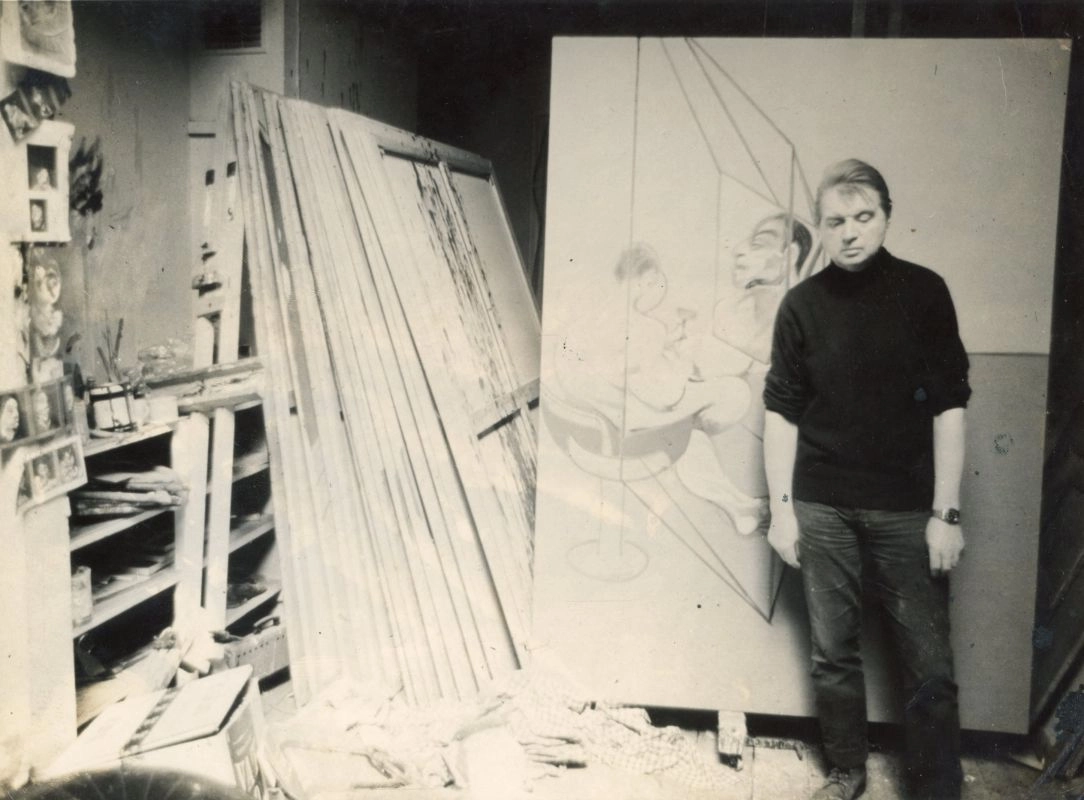 Francis Bacon dans son atelier, mai 1970