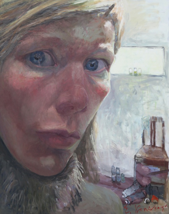 Self-portrait in the studio